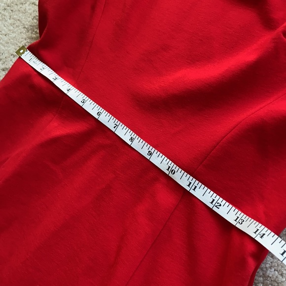 TALBOTS Red Sleeveless Fitted Dress 4 - Picture 8 of 16